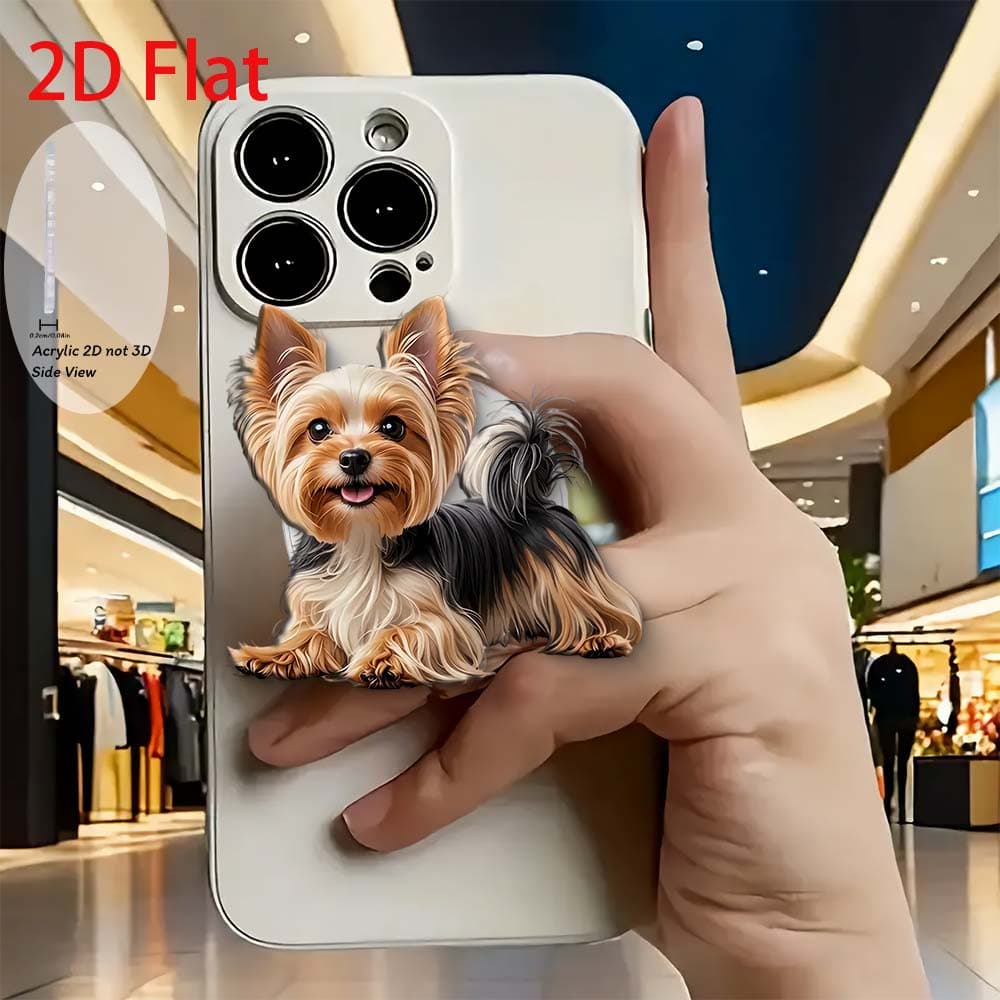 TEMU 2d Flat Fashionable Cute Black And Acrylic Retractable Mobile Phone Holder, Pop-up Mobile Phone Holder