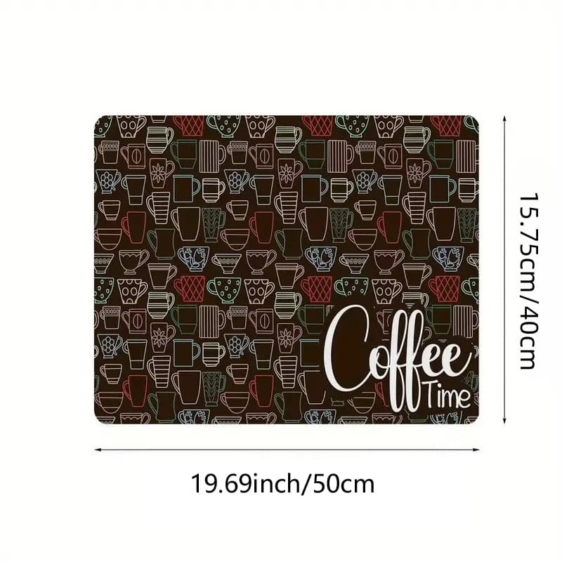 TEMU Mud Coffee Bar Mat, Kitchen Counter Coffee Mat, Home Coffee Bar Mat, Coffee Bar Logo Absorbent Non-slip Mat, Absorbent Insulation Mat