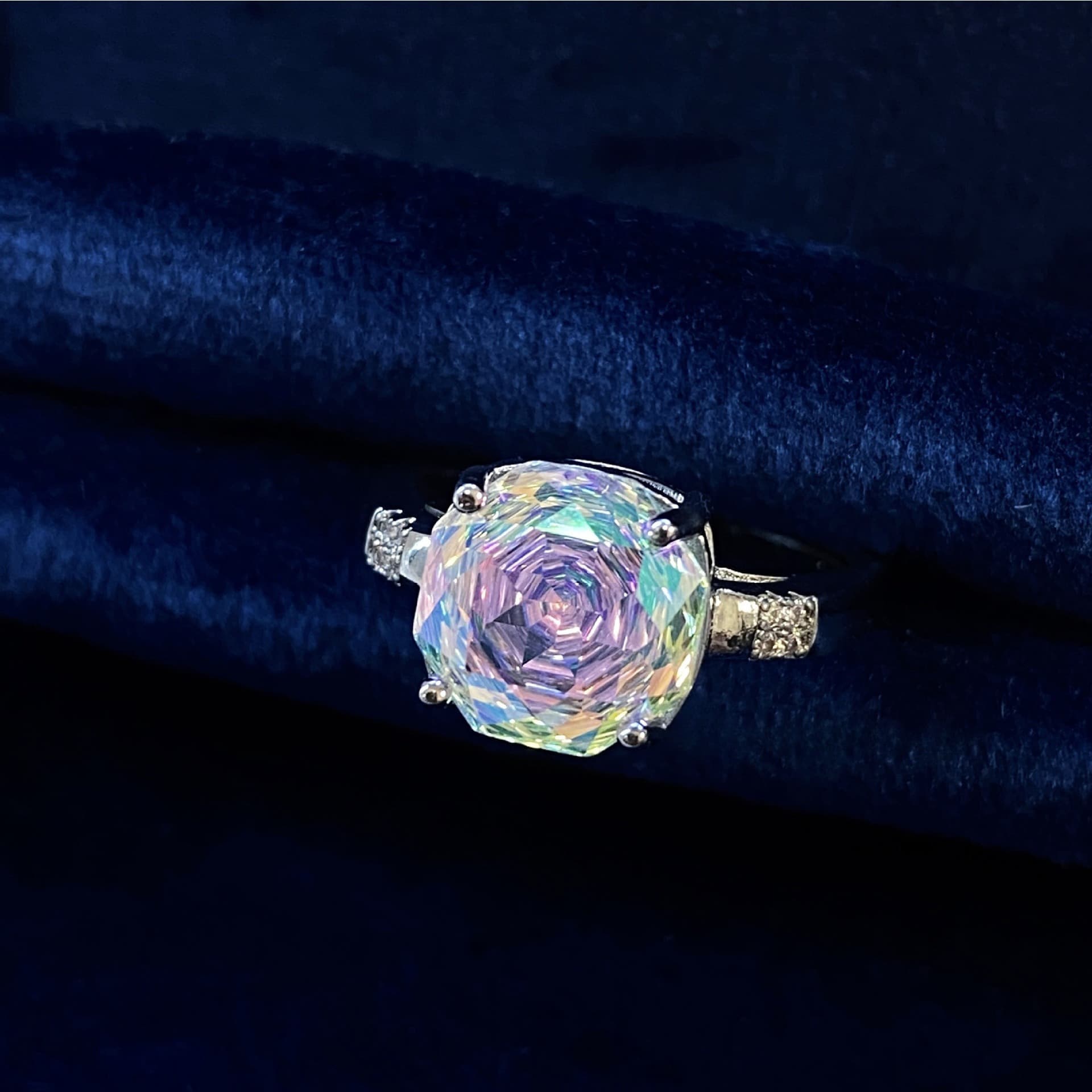 TEMU S925 Silvery Colored Women's Ring, Colorful And , Suitable For Daily Wear, Banquet Wear, Wedding Wear, Elegant Style