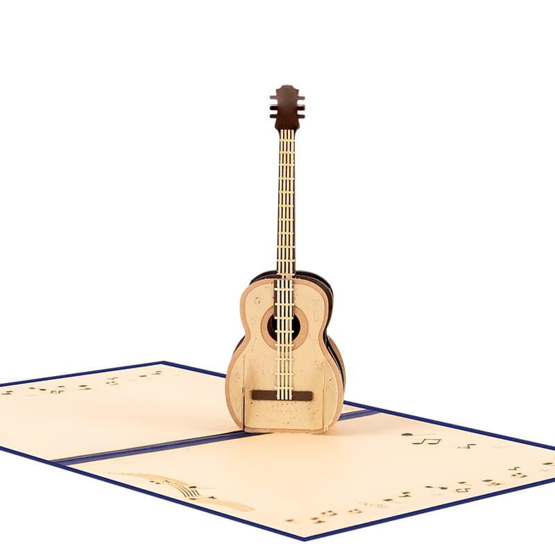 TEMU 3d Pop-up Guitar Card With Envelope - Folding Paper Card Suitable For Birthdays, Father's Day, Christmas - Surprise 3d Effect Greeting Card For &, Musical-themed Gift For Husband, Wife, Dad, Mom