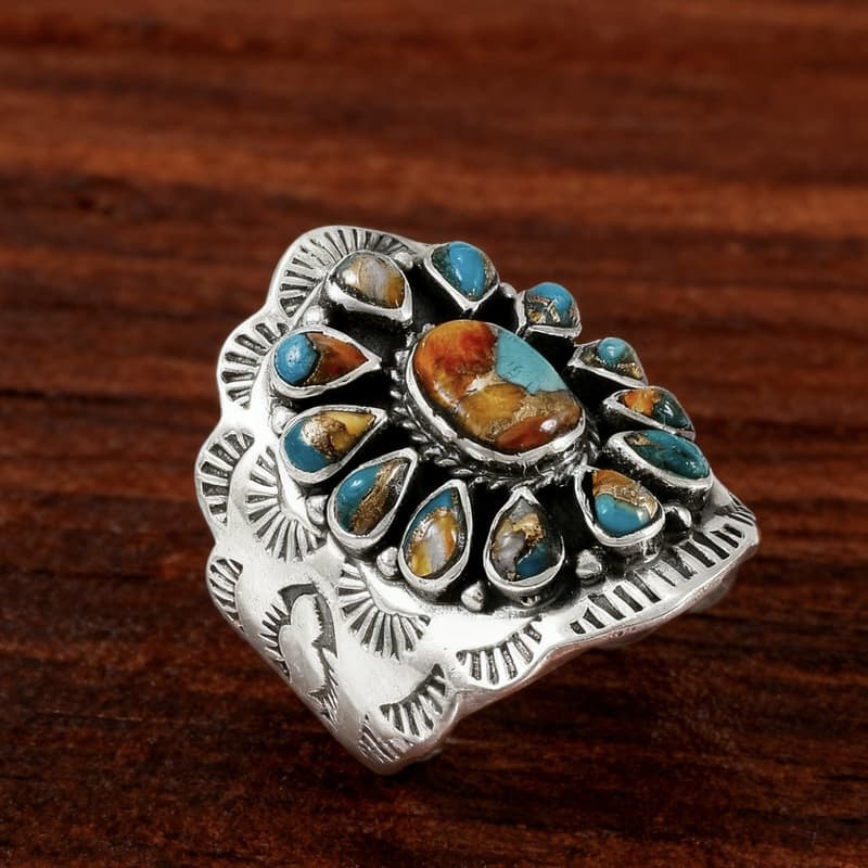 TEMU Vintage Bohemian Tree Branch Oval Ring Holiday Gift Gift New Year Party Gift Anniversary Jewelry