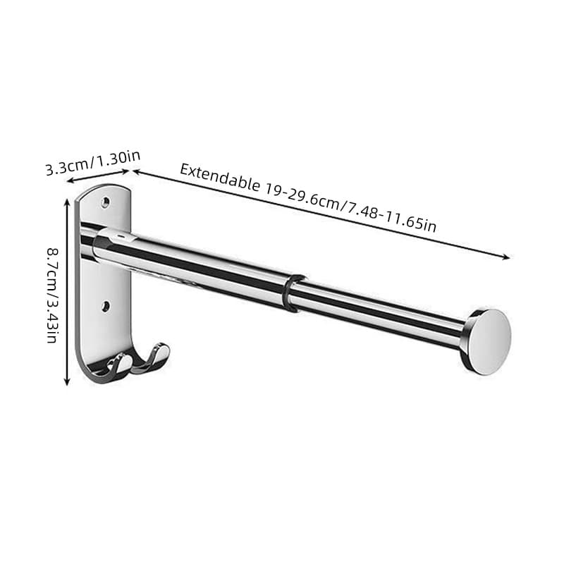 TEMU Wall-mounted Storage Rack – Construction With Hooks, Offering Extra-large Storage Space. The Extendable Rod To Spaces, Keeping Hangers Neat And , Ideal For Organizing , , And Laundry