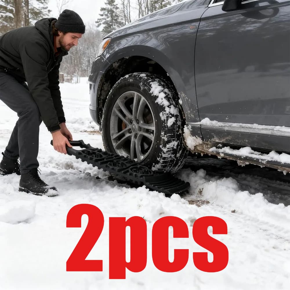 TEMU 2pcs Car Tire Escape Board Emergency Anti-slip Chain Traction Pad Recovery Track Snow Chain Shovel Ramp