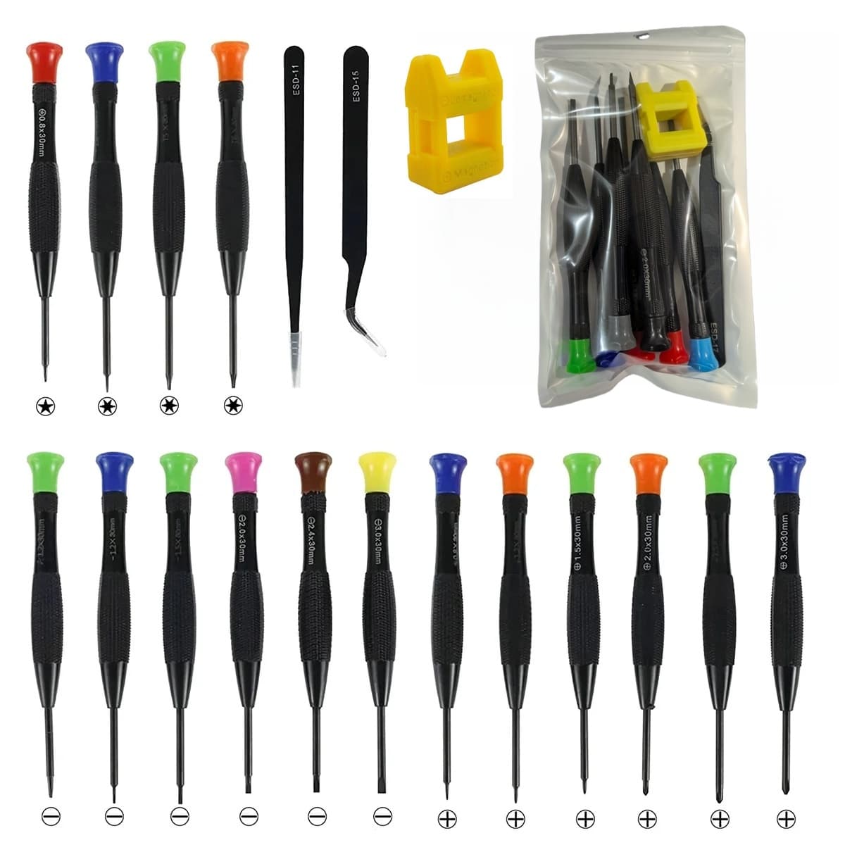 TEMU 19pcs Magnetic Screwdriver Kit, Compact Multi-functional Micro Cross Screwdrivers Designed For Repairing Watches, Eyeglasses, And Phones, Ideal Hand Tools