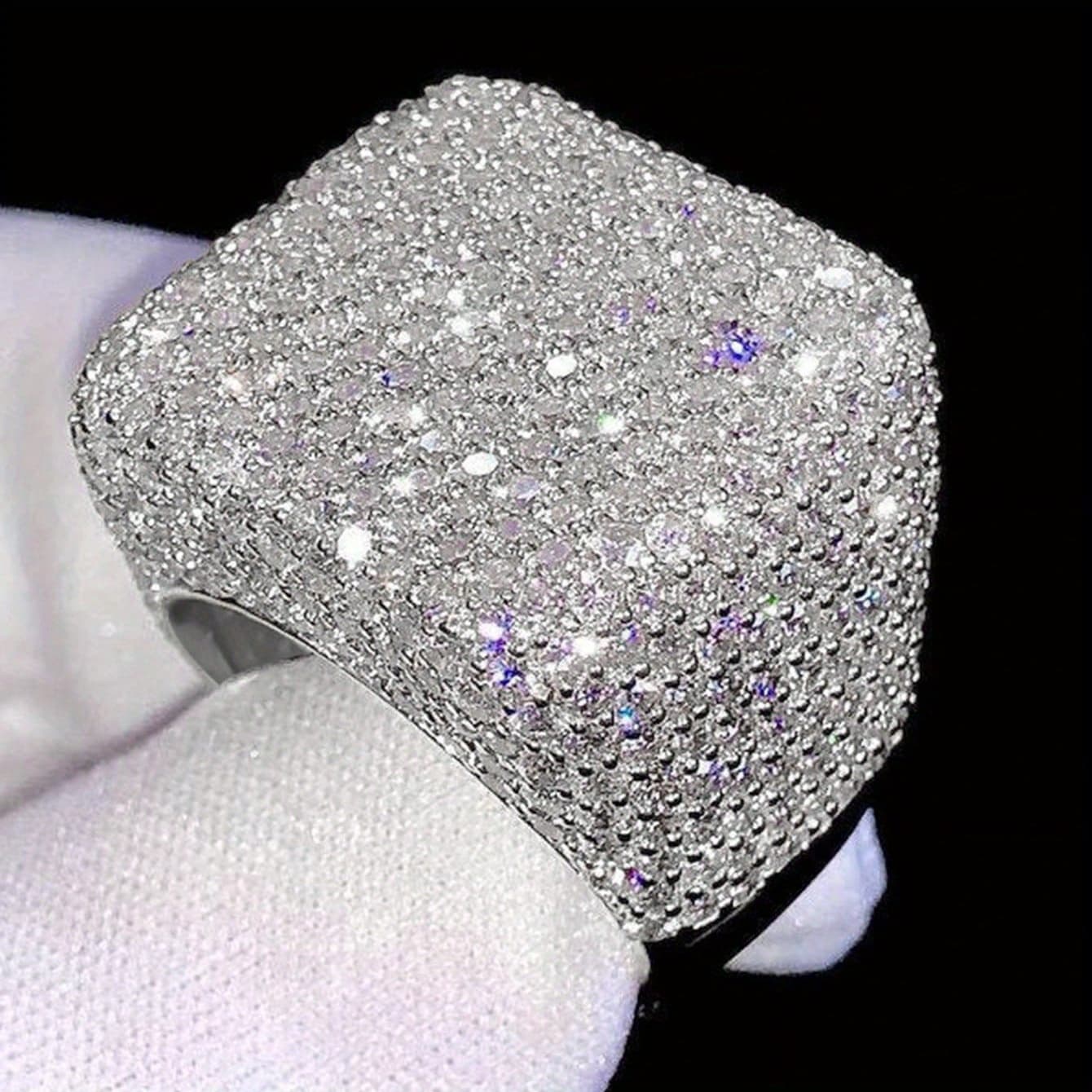 TEMU 1pc Gorgeous Cubic Zirconia Ring For Women For Wedding Engagement Party Jewelry Valentine's Day Gift Designer Jewelry Jewelry For Women High Quality