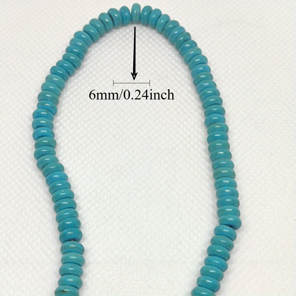 TEMU 2d Flat - Flat Round Blue Turquoises Spacer Rondelle Beads For Jewelry Making Beads And Bead Assortments 1 Strand 17cm/14.5inch