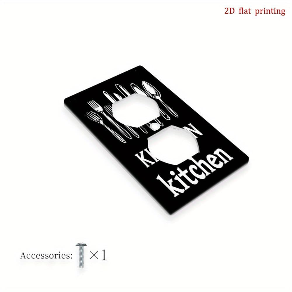 TEMU 1pc [2d Flat Printing] Kitchen Light Switch Cover Plate, Suitable For Home, Bathroom, Bedroom, Decorative Wall Plate, Does Not Batteries Or Electricity,