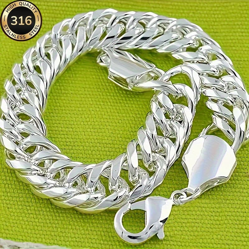 TEMU 1pc Cuban Heavy Bracelet, Men's Style Suitable For Daily, Wedding, Travel, Party And Activities