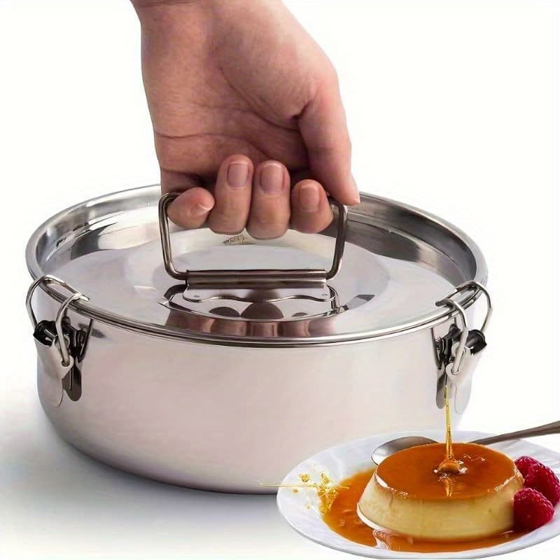 TEMU Stainless Steel Flan Mold, Flan Pan Baking Mold Flan Mold With Lid For Instant Pot 3 6 8 Qt Flan Pan Set Cake Molde Pot Flan Mold For Baking ()