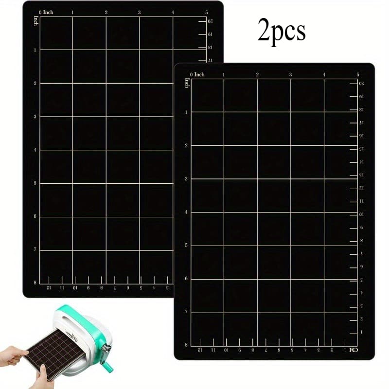 TEMU 2pcs Magnetic Cutting Board With Grid Pattern | Perfect For Embossing & Craft Projects | Easy-to-use Plastic Mold Pad For Hand Account Lovers | Grid