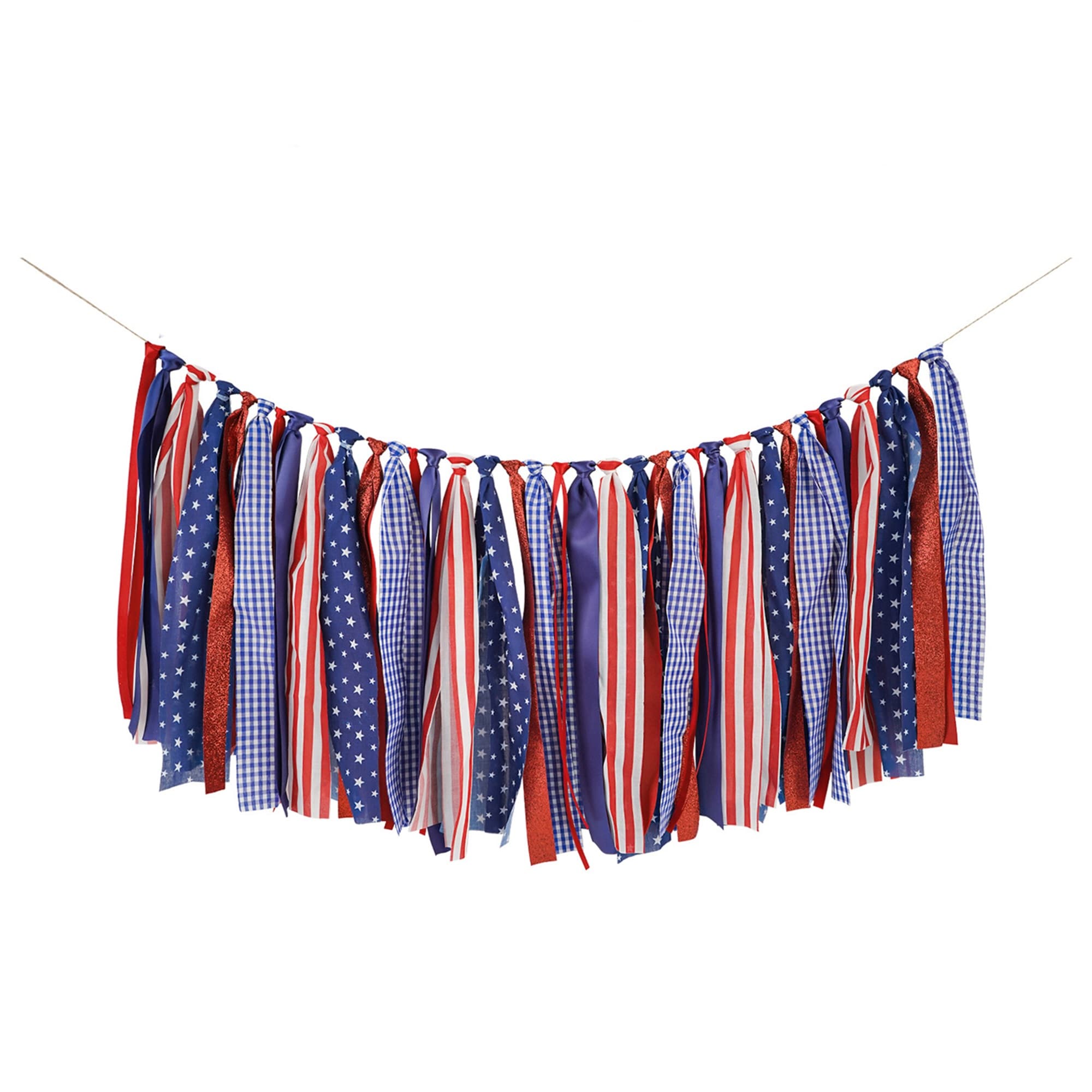 TEMU Ribbon Banner Decorations, Patriotic Tinsel Garland For Mantel Wall Window And More