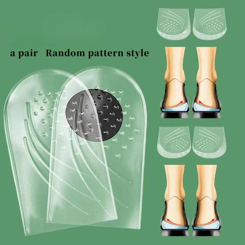 TEMU Heel Pads Suitable For Footwear, Adjustable Inner And Outer Silicone Lining, Reusable And Washable, Suitable For Men And Women To Increase Insole Height