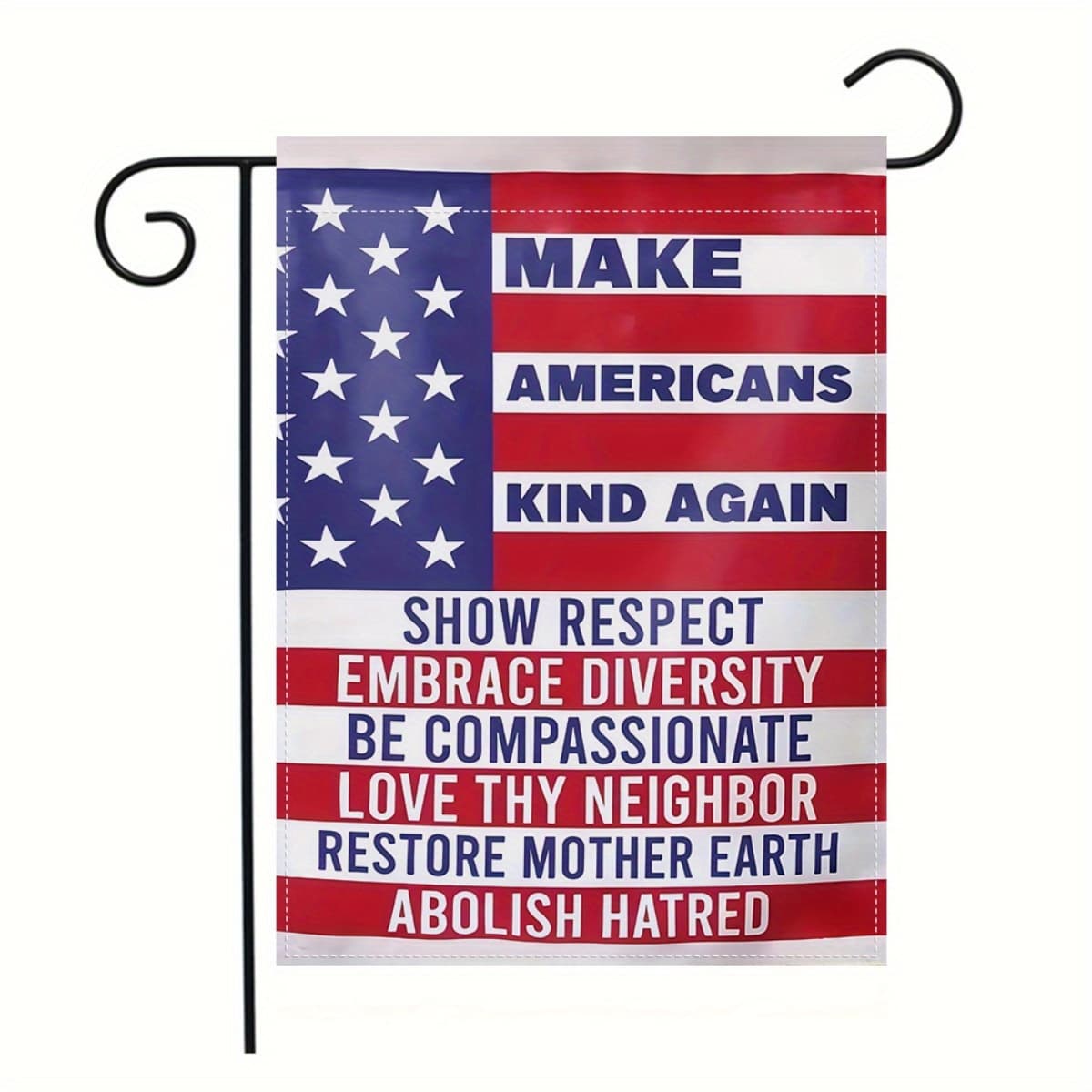 TEMU 1pc 12*18inchdisney Garden Flag, Show , , Be Compassionate, , Restore , , Make Everyone Kind Againsuitable For , Poolside Areas, Courtyards, Gardens, Backyards, Lawns, And Special Festivals.
