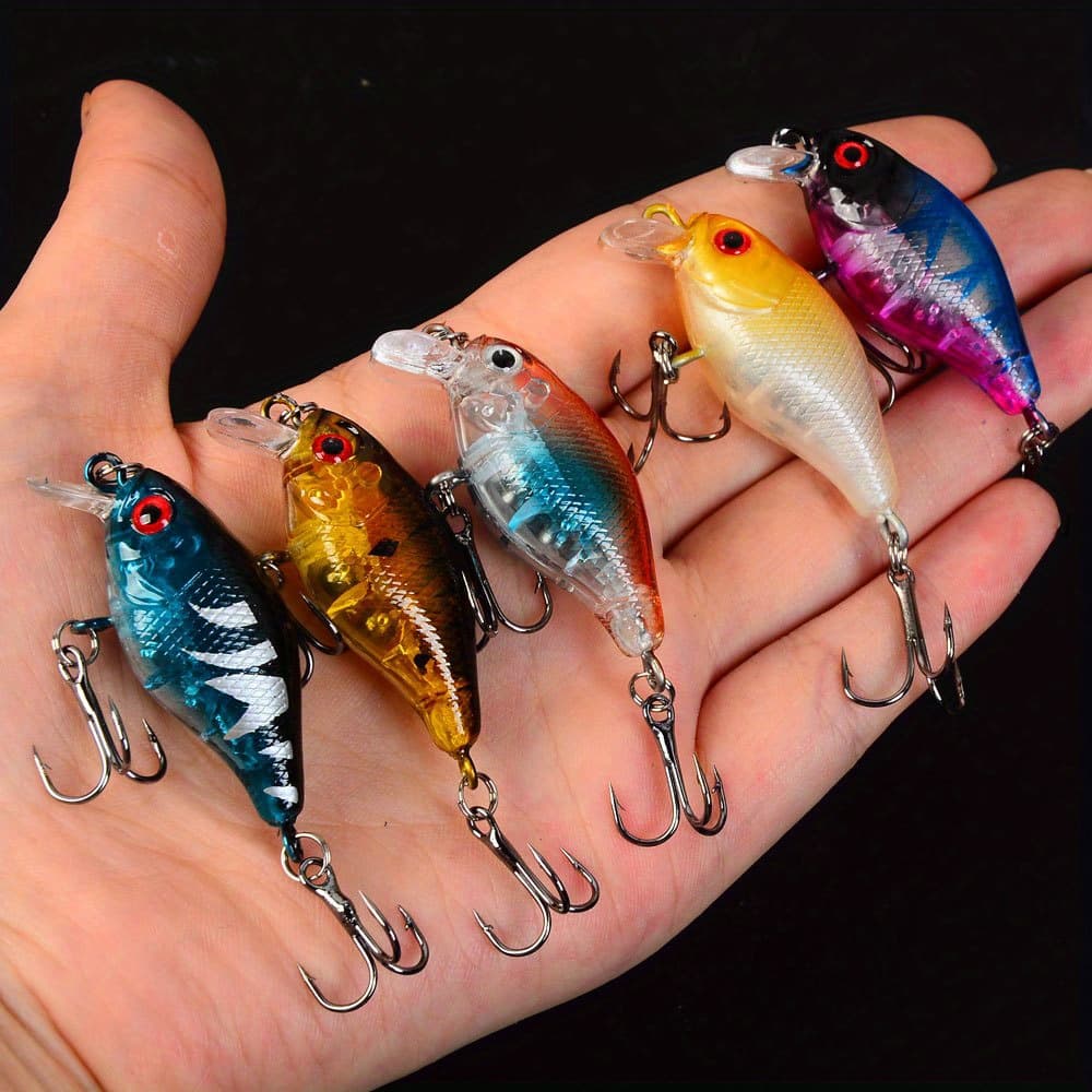 TEMU 5pcs Floating Chubby Rock Bionic Lure Artificial Bait Long Cast For