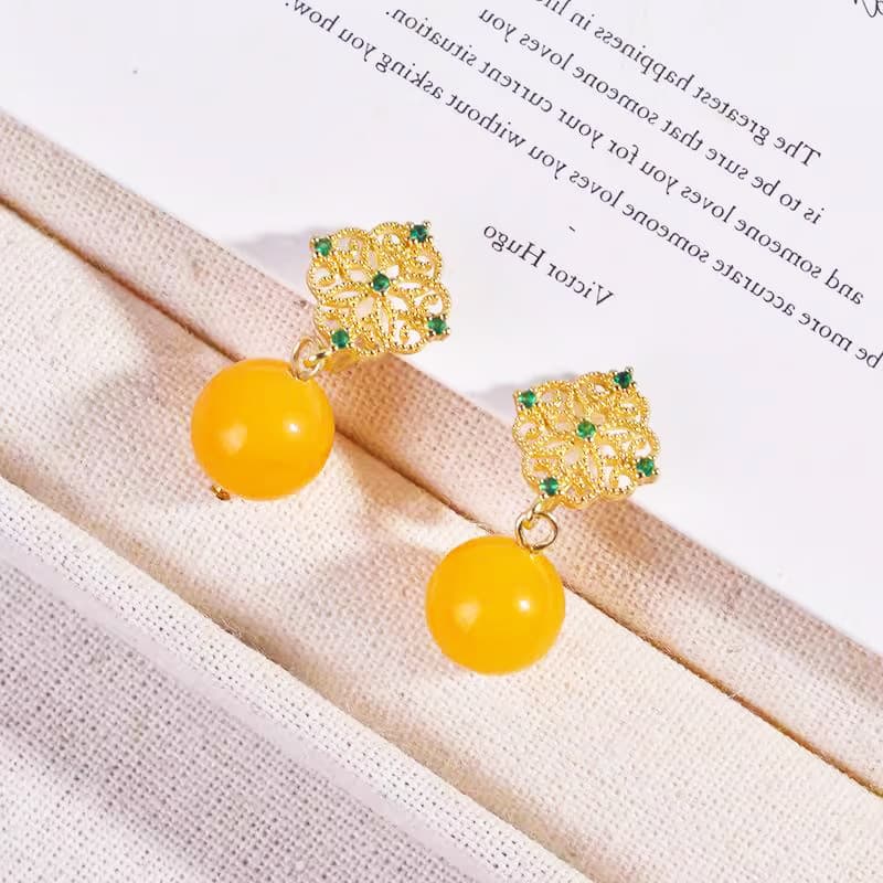 TEMU New Chinese Style Earrings For Women, Featuring A High-end Feel With , Fashionable And Elegant, Perfect For Versatile Outfits