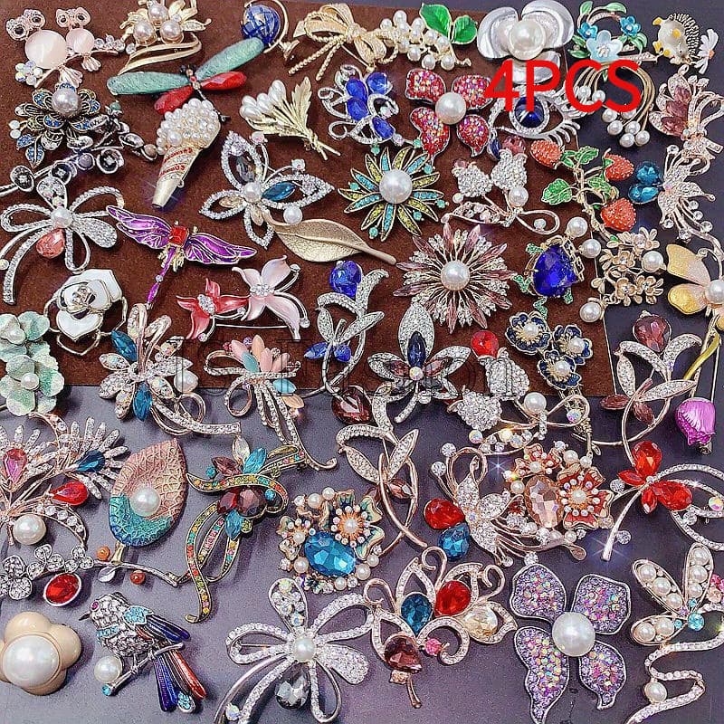TEMU 2026 Trendy 50+ Brooch Set, Elegant Alloy Lapel Pin For Women, Fashion Suit Dress Scarf Accessory For Daily Wear Wedding Holiday Gift