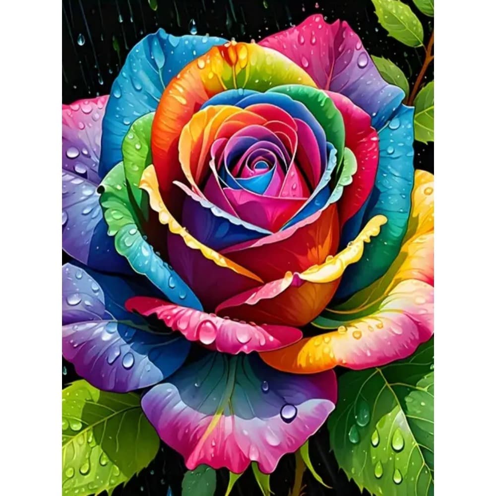 TEMU 30*40cm/11.8*15.7in Colorful Flowers Diamond Painting Full Diamond Mosaic Art Pictures 5d Diy Handmade Gift Home Decoration