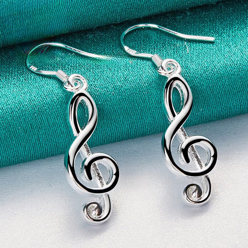 TEMU Hypoallergenic Note Earrings Elegant And Chic Fashion: Suitable For Daily Wear And A Wonderful Charm Gift Option For Valentine's Day And , Enhancing