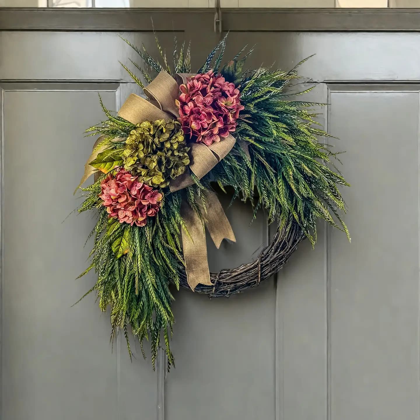 TEMU Wreath, Everyday Wreath, Hydrangea Wreath, Front Door Wreath, Farmhouse Decor, Housewarming Gift, Unique, Home Decor