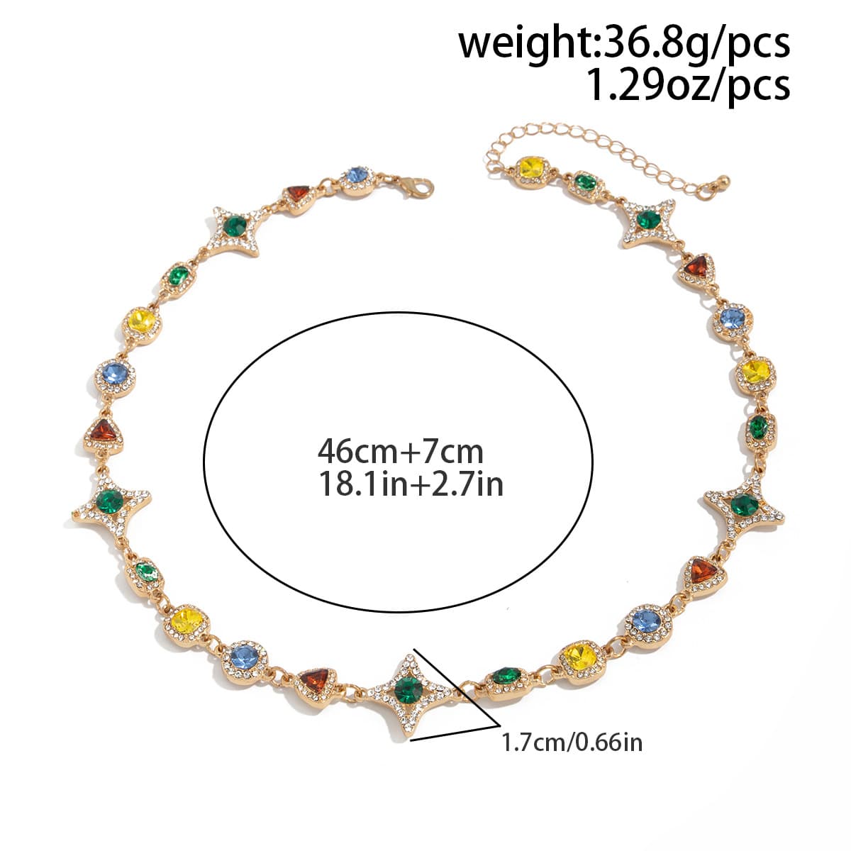 TEMU 14k Gold Plated Vintage Colorful Synthetic Synthetic Gems Necklace For Men Trendy Light Luxury High-end Clavicle Chain Hip Hop Bracelet Necklace Set Fashion Additions Gift For Boyfriend