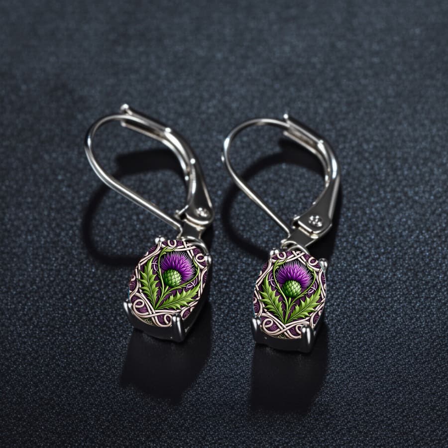 TEMU 2pcs Thistle Earrings Floral Earrings Nature Earrings Oval Earrings Plant Earrings Jewelry Accessories Unique Jewelry Christmas Gifts Valentine Gifts Everyday Gifts Easter Gifts