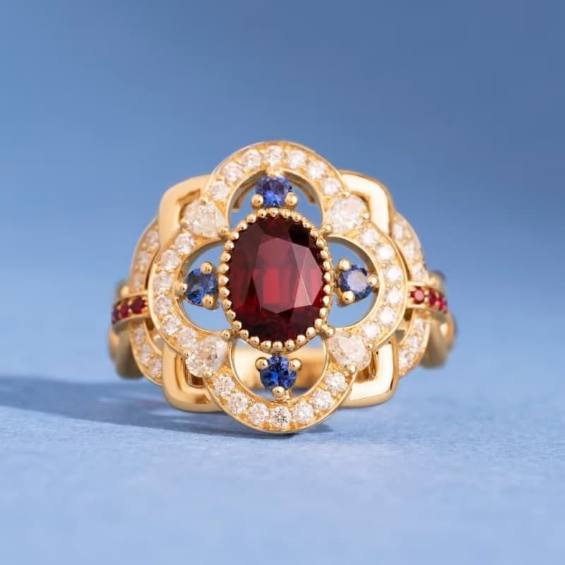 TEMU Luxury Women's Exquisite Ring For Spring And Summer, Set With Synthetic Cubic Zirconiaia Jewelry, With Elegant , With Daily Clothing, As A Gift For Female