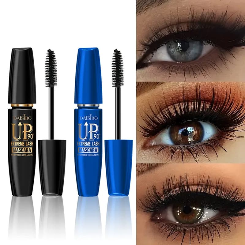 TEMU 2-pack Waterproof Volumizing Mascara - Long-lasting Lift & Volume Enhancer, -free Formula Suitable For Tones, Daily & Party With 4 Style Options (8d)