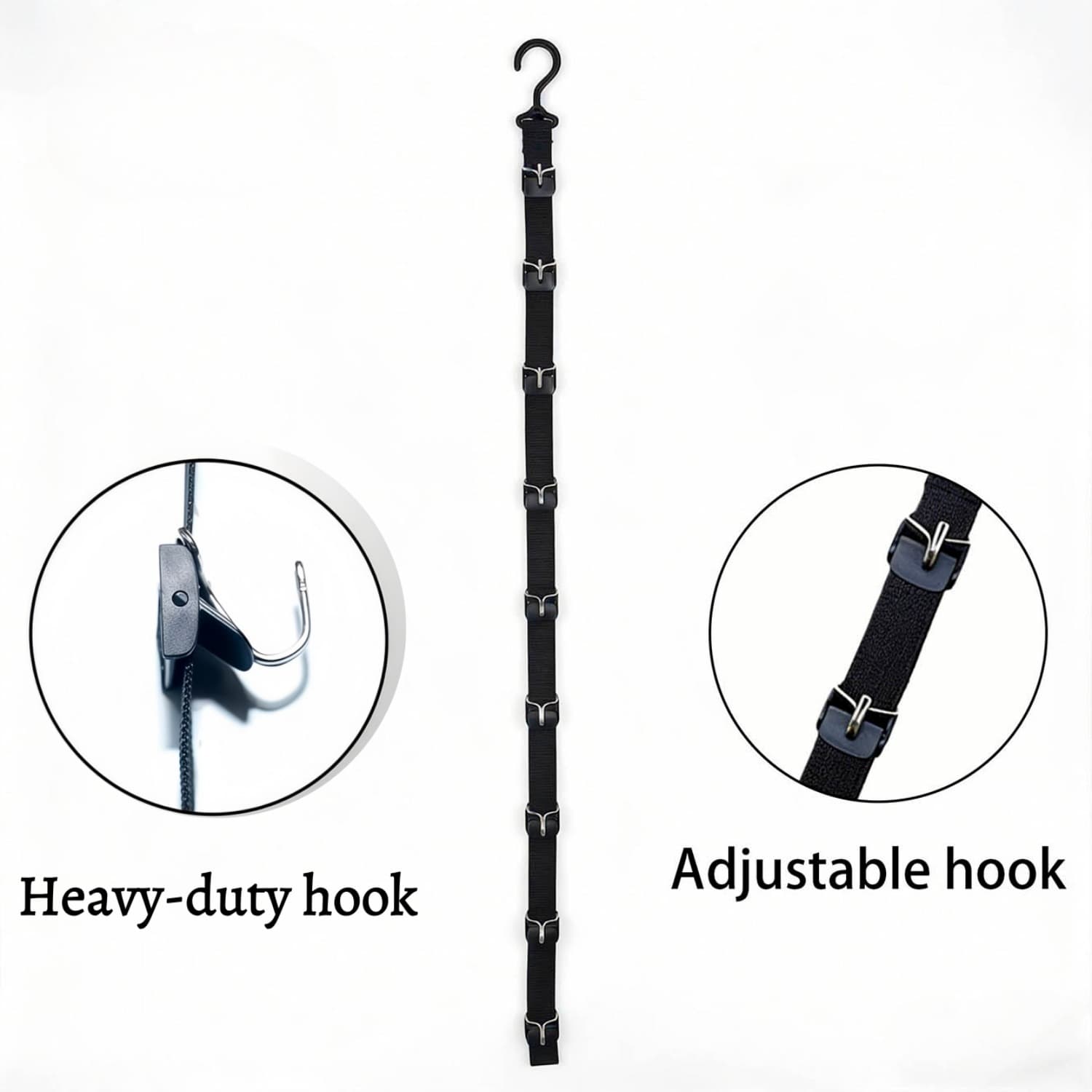 TEMU 1pc Of A New Adjustable Storage Rack Featuring 9 Hooks, A Space-saving Holder For Hats, Ideal For Organizing Your For Home Closet