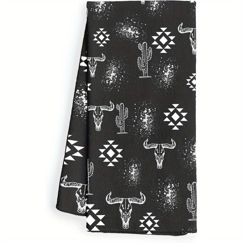 TEMU Polyester Kitchen & Bathroom Towel - Modern Western Decor, Machine Washable, 18x26 Inches