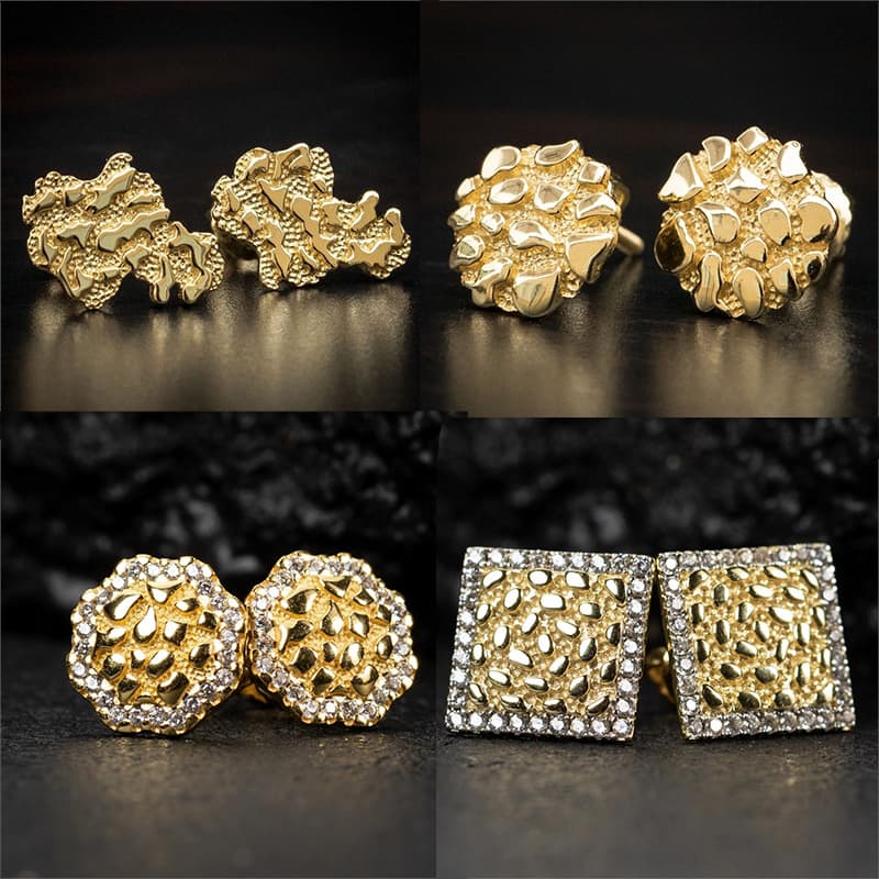 TEMU 4 Pair/set Vintage Creative Hip Hop Irregular Earrings Holiday Gifts Birthday Party Gifts Anniversary Gifts And Gifts, For Teenager