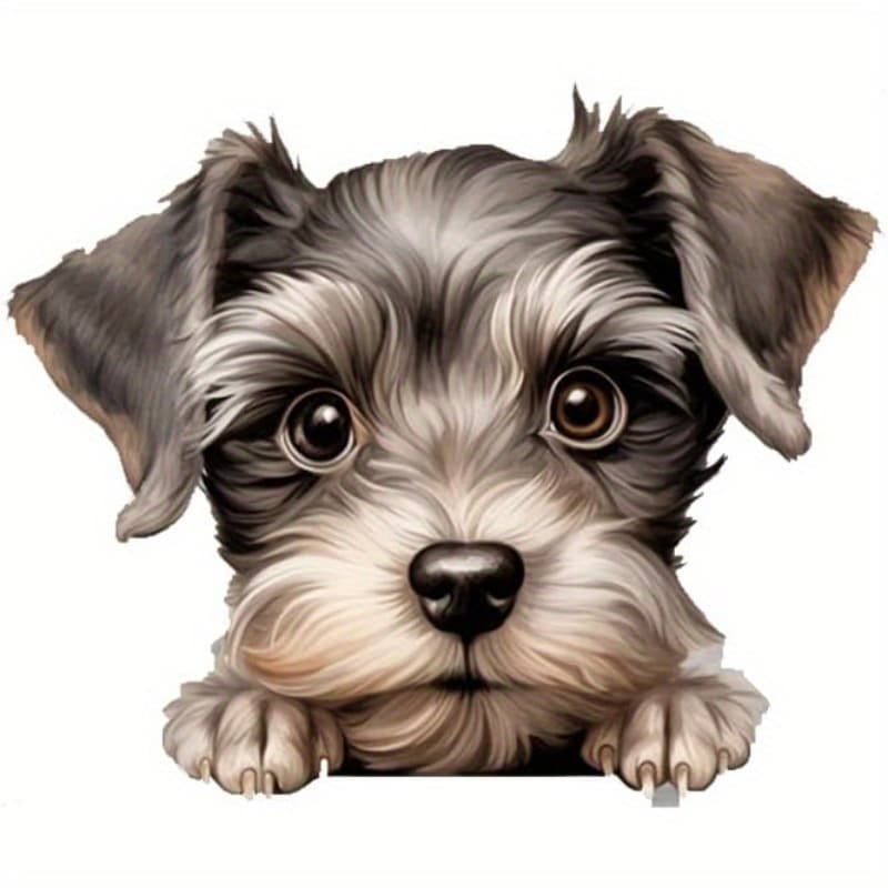 TEMU 2pcs Cute Miniature Vinyl Car Decal "x4.33", Adorable Mustache Dog Sticker For Car, Laptop, Window, Decor