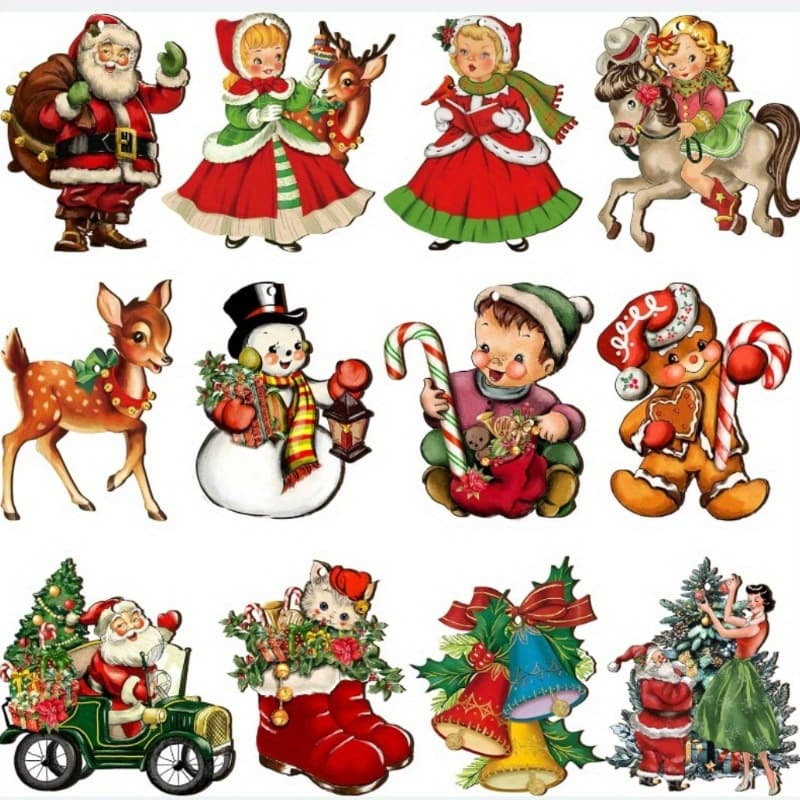 TEMU 24pcs Vintage Snowman Ornaments - Wooden Hanging Decorations Suitable For Holiday Parties, / Artificial For Christmas Tree, Wreaths, Garland - For Decorative Pieces (traditional Snowman Decor)