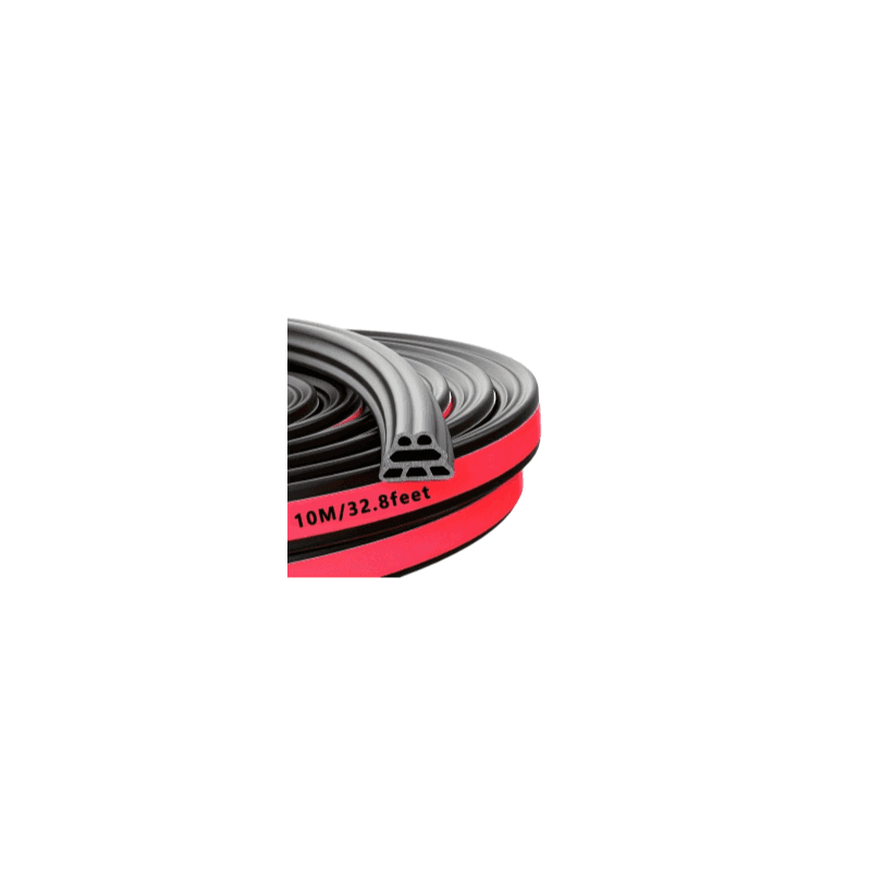 TEMU 25.91-meter Self-adhesive 3-layer Heavy-duty Car Door Seal Strip Compatible For Windows, Trunk & Engine Lid - Waterproof Soundproof, , (synthetic Rubber)