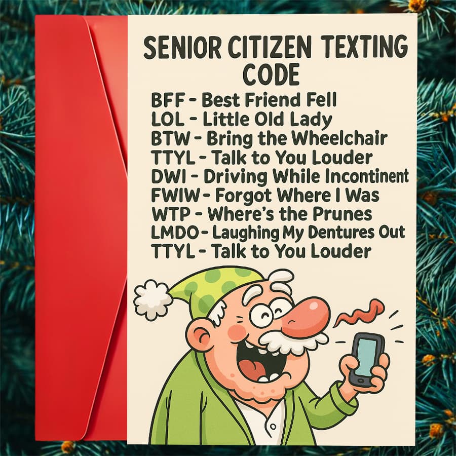 TEMU 1pc Funny Senior Greeting Card For Humorous Birthday Or Retirement Card Perfect For Grandparents Or Elderly