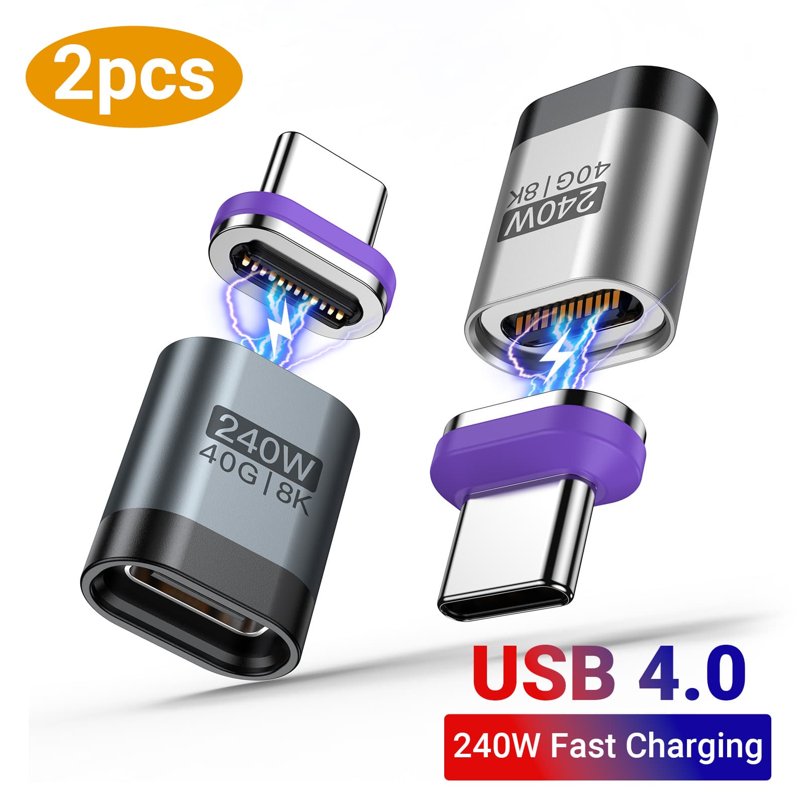 TEMU Magnetic Usb C Connector Prevent Port Damage, Supports 8k Display & Fast Charging, Easy Detachable Adapter For Macbook Ipad Iphone 15 Pro Max