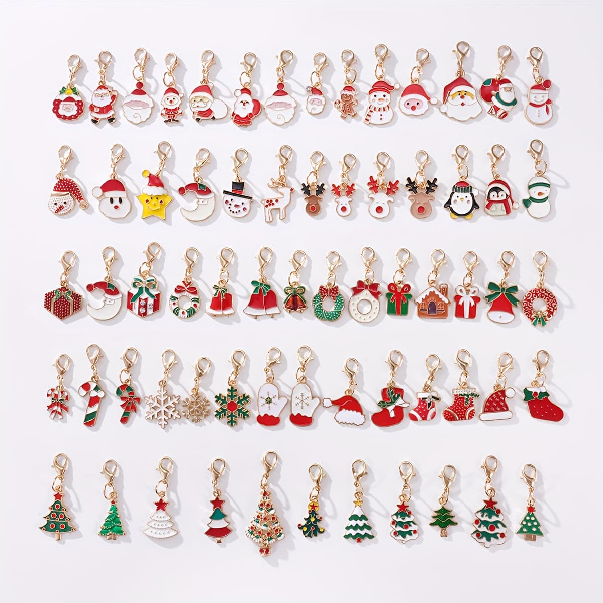 TEMU 30pcs Pack Christmas Keychains Suitable For & - Santa, Reindeer, Snowflake, Tree Pendants With Clasp - Holiday Favors, Bag Charms, Stocking Stuffers ( & S)