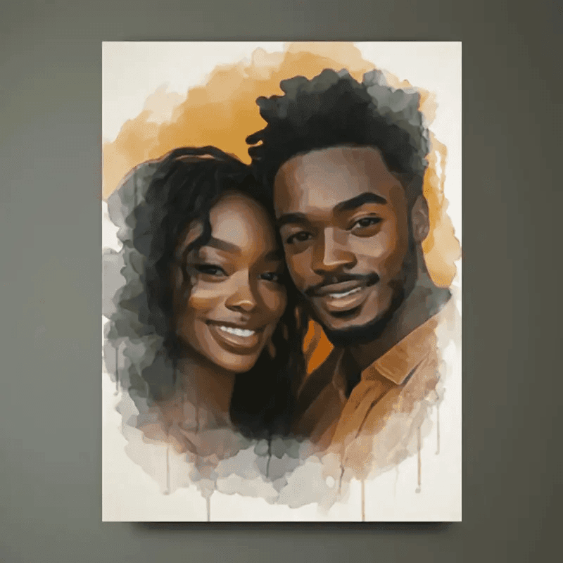 TEMU 2d Flat, 2d Flat, Personalized Photo Canvas Art - Custom Wedding, Family Portrait, Couple And Pet Memory Photo Prints - Unique Gift Ideas, Wood Frame, 11.8x15.7 Inches, Perfect Room Decor