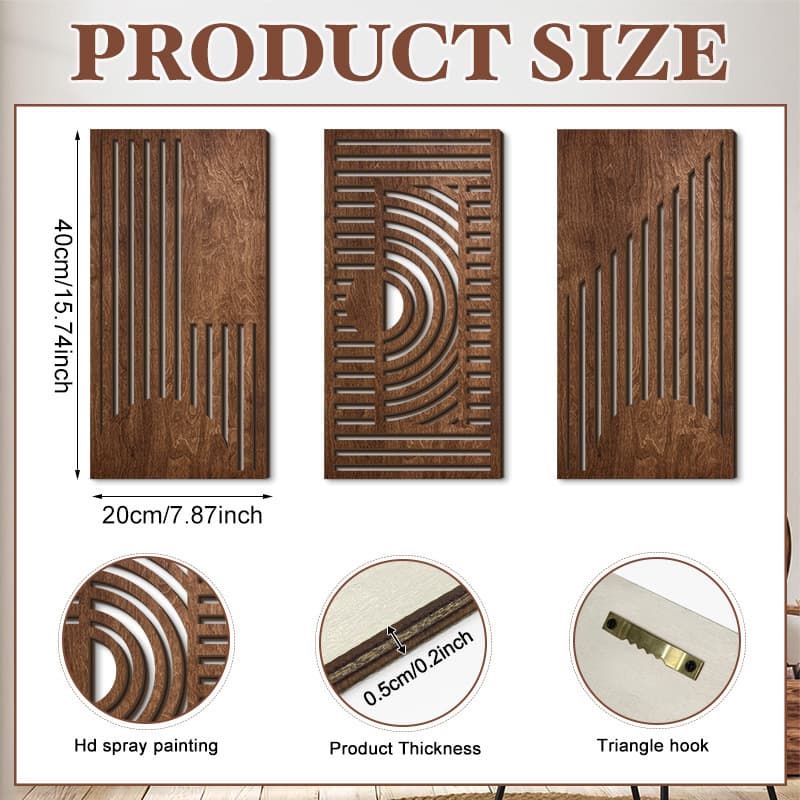 TEMU 4 Hollow Wooden Hanging Wall Decorations, Wall Hanging Additions With Rustic Style, Bedroom And Living Room Wall Decorations