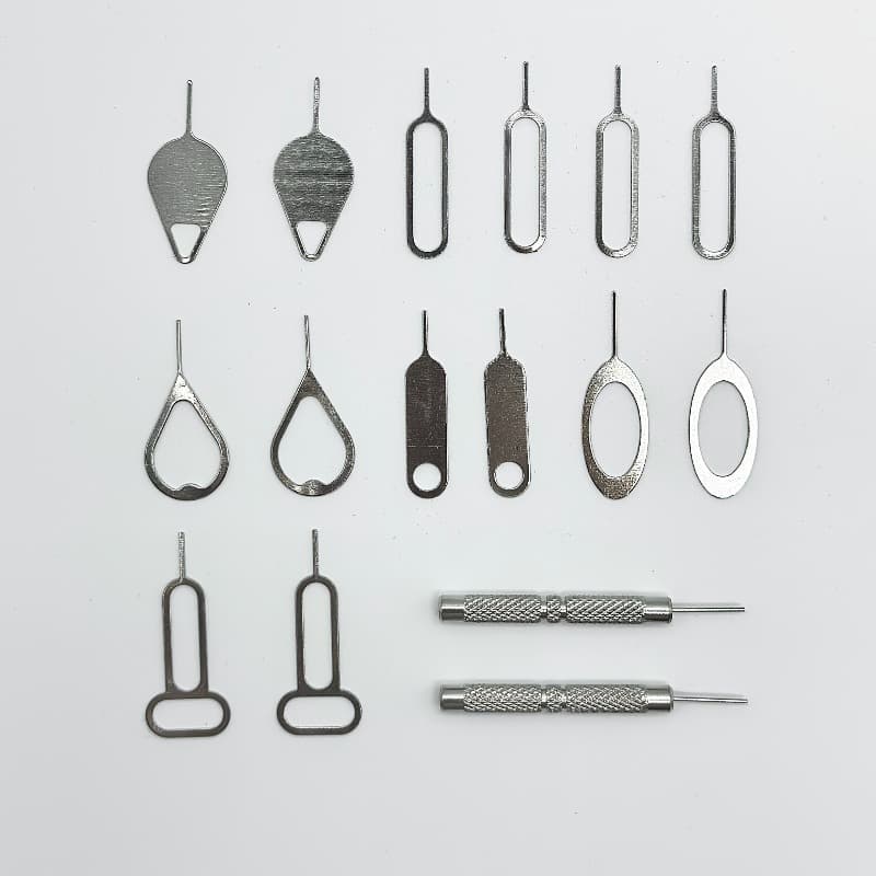 TEMU 16pcs Sim Card Ejector Set With Black Storage Bag, Universal Tray Opening Pins, Needle Opening Tools For Iphone/ipad/htc/smartphones, Remover, Made Of Metal