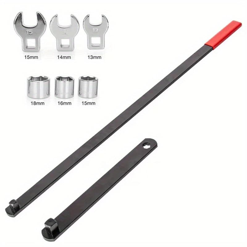 TEMU 8pcs Universal 3/8" 1/2" Drive Belt Adjust Tightener Wrench Tool Kit Idler Pulley Adjuster Wrench Belt Tensioner Adjuster Lever Tool Extension Wrench Repair Tool