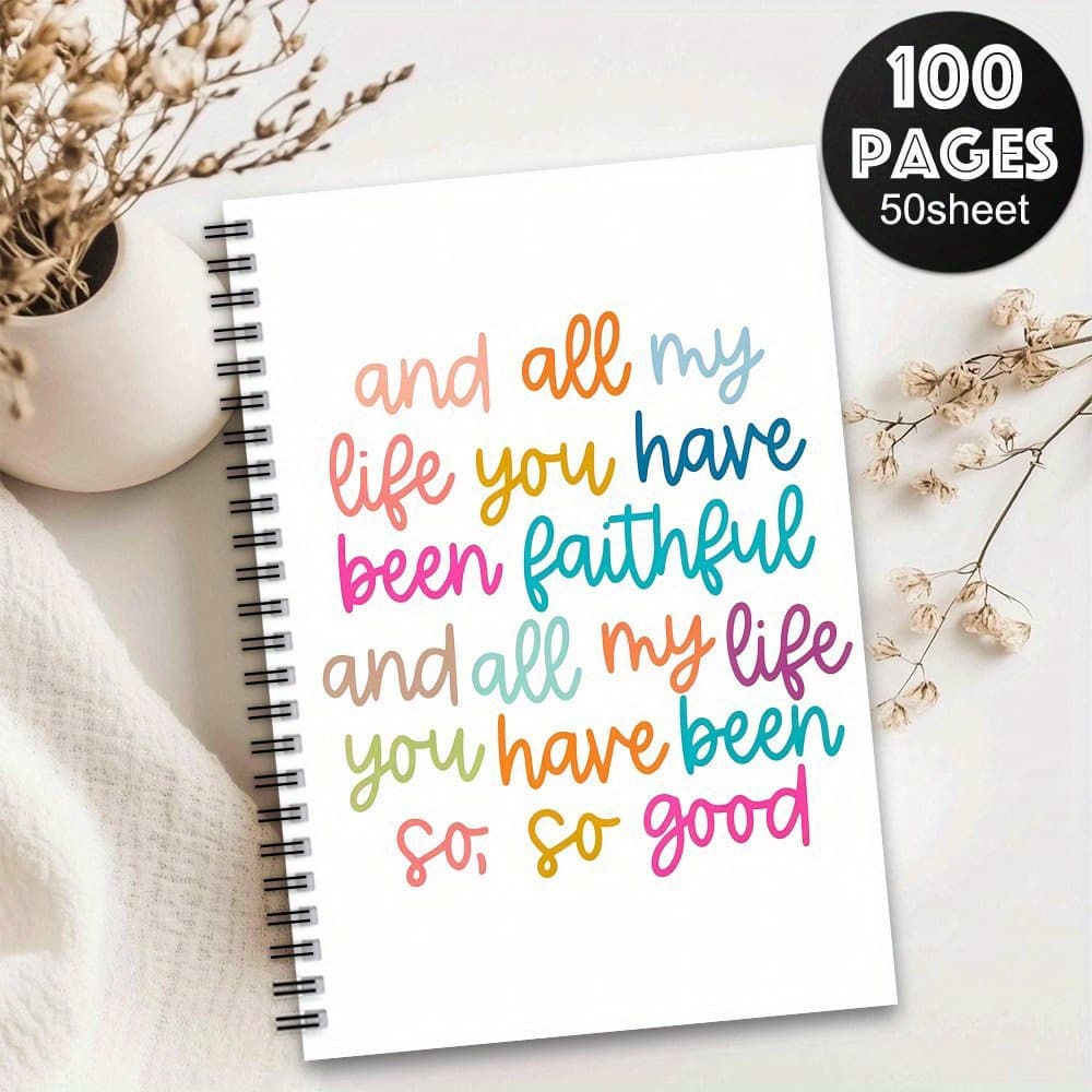TEMU 1 Inspirational Scripture Spiral Notebook | Colorful Design With Lined Pages For Journals, Records, And Daily Plans - Female Gift, Inspiration Notebook
