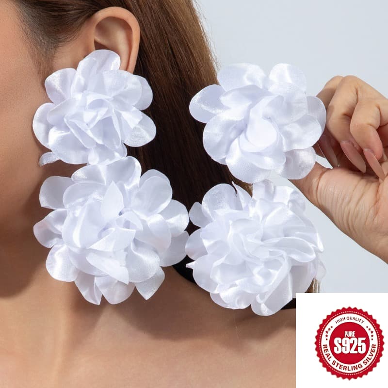 TEMU S925 Earrings With Flowers In Colors