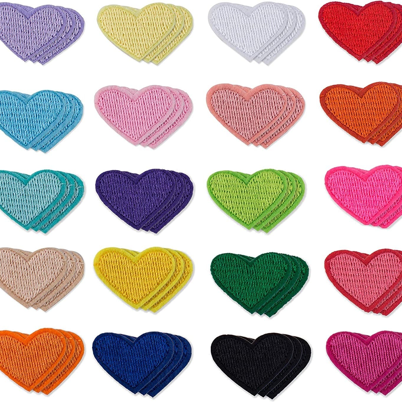 TEMU 60pcs Heart Iron On Patch, Cute Mini Heart Patches For Clothing Jackets Backpack Repairing Decorations, Mixed Color