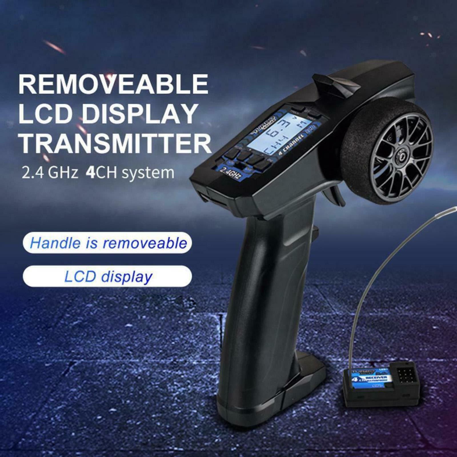 TEMU 2.4g 4ch Rc Transmitter Remote Controller And Receiver Lcd Display For Rc Car Crawler