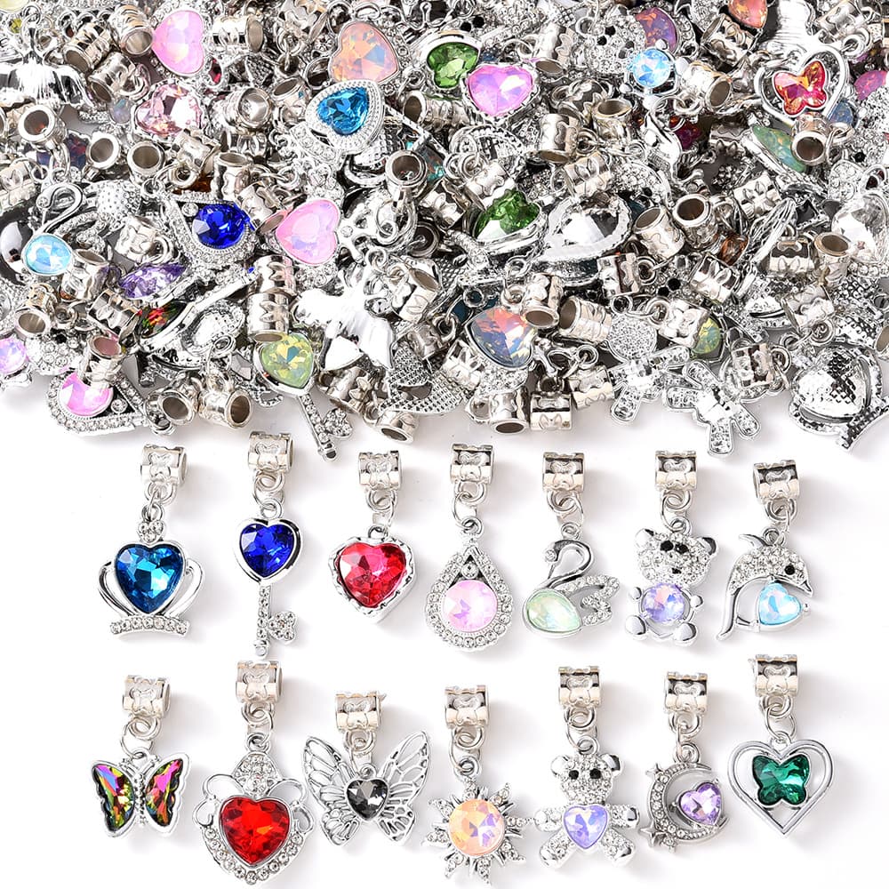 TEMU 30pcs Random Light Luxury Alloy Pendants For Making, Charms For Necklaces And Bracelets, Vintage Colorful Trendy Jewelry Accessories Designs, Jewelry Making Supplies ( Not To Image Styles)