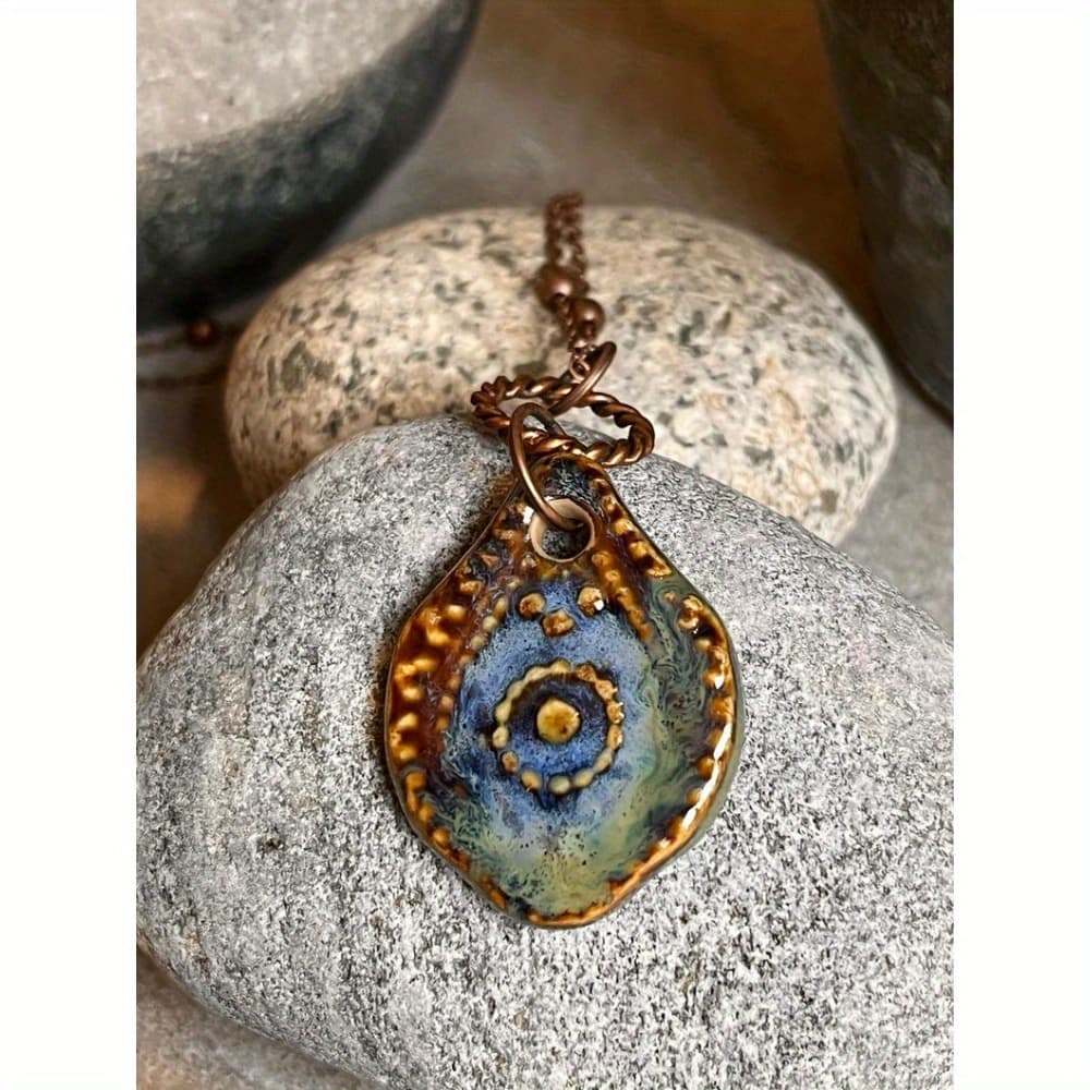 TEMU Artisan Necklace, Boho Necklace, Long Pendant Necklace, Rustic Necklace, Pendant, Gift, For Teenager