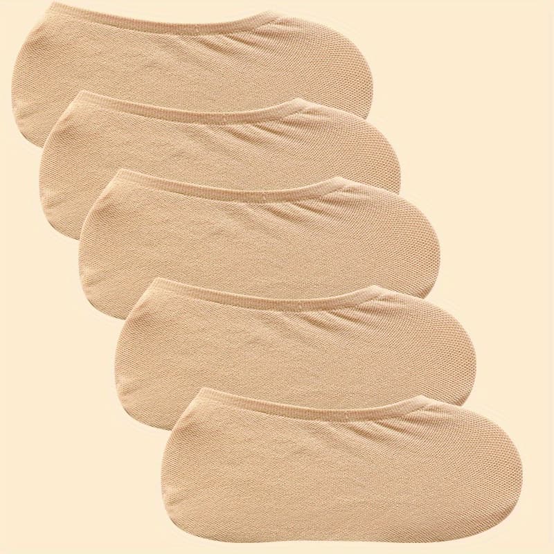TEMU 5-pair Women's High- Thin Boat/no-show Socks - Anti-slip Breathable Plain Color (//nude) For Sneakers,, - -day & Fit, Casual Attire &, Hand Washable