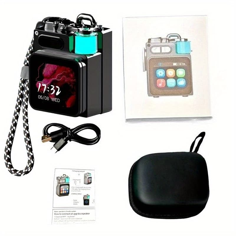 TEMU Ultra-compact Portable Mini Speaker With Screen, , Rgb Lighting & 5.3 - Stereo Pairing, - Compatible (no Charger Included) - For Outdoor, Travel, Home Parties - Gift
