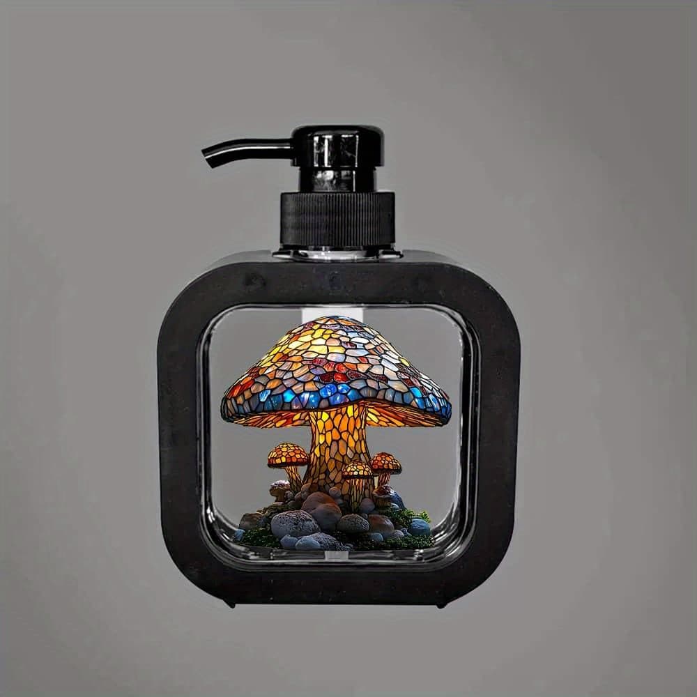 TEMU Cute Mushroom - Themed Soap Dispenser With Pump For Bathroom And Kitchen - Moisturizing Hand Soap Compatible - Pump - Sink Accessories And Bathroom Decor - Decorative Soap Dispenser For Home Use