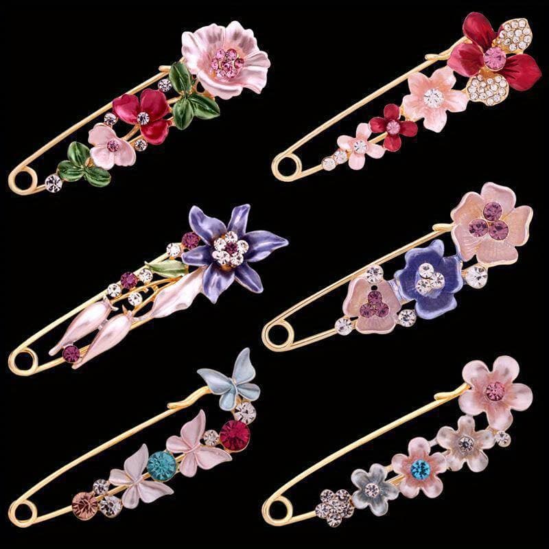 TEMU 3pcs Random Fashion Trend Fancy Oil Painting Large Safety Pin Anti-exposure Brooch Collar Pin Coat Cardigan Additions Brooch